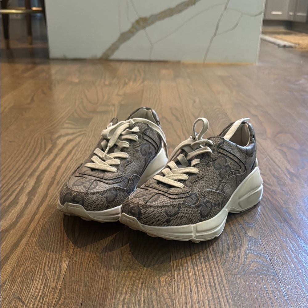 Gucci Gray Monogram Sneakers